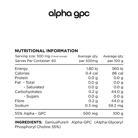 Switch Nutrition Essentials Alpha GPC Powder