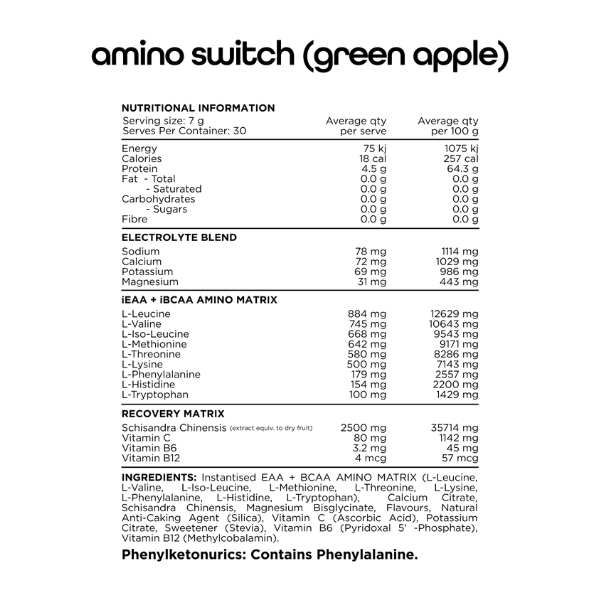 Switch Nutrition Amino Switch 30 Serves