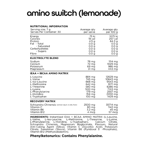 Switch Nutrition Amino Switch 30 Serves