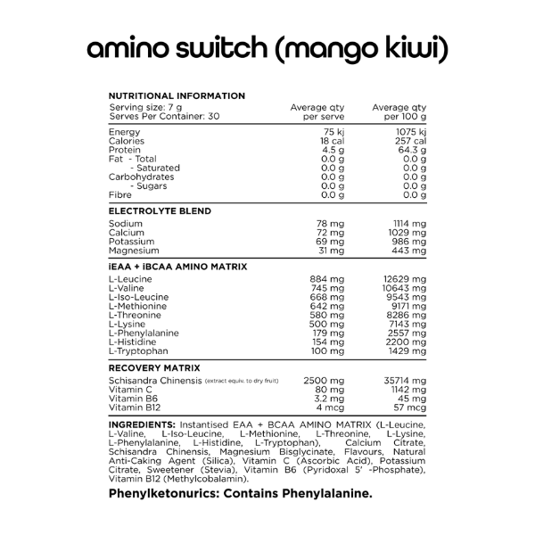 Switch Nutrition Amino Switch 30 Serves