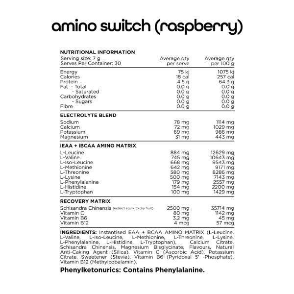 Switch Nutrition Amino Switch 30 Serves