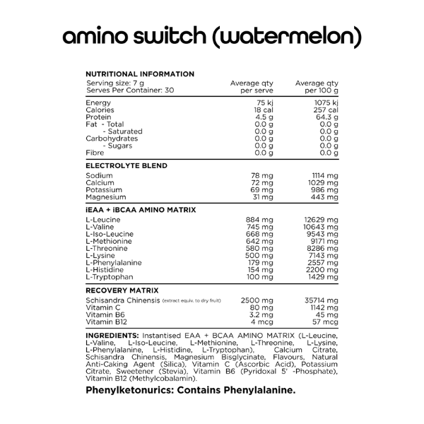 Switch Nutrition Amino Switch 30 Serves