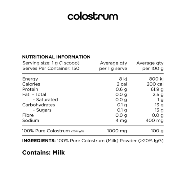 Switch Nutrition 100% Pure Colostrum (20% IgG) 150g