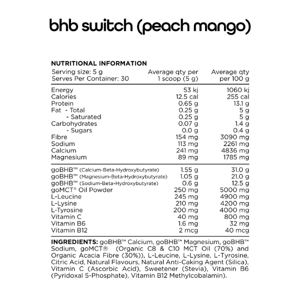 Switch Nutrition Keto Switch (BHB Keytones) 30 Serves