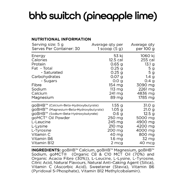 Switch Nutrition Keto Switch (BHB Keytones) 30 Serves