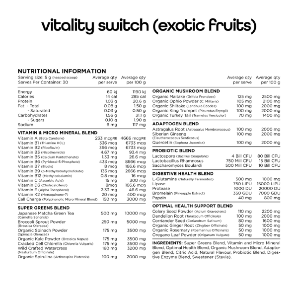 Switch Nutrition Vitality Switch 30 Serves