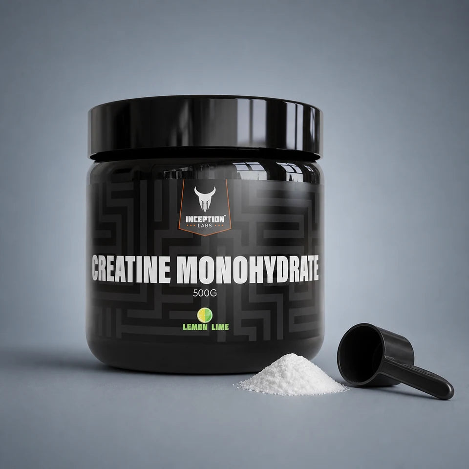 Inception Labs Creatine Monohydrate with scoop and powder