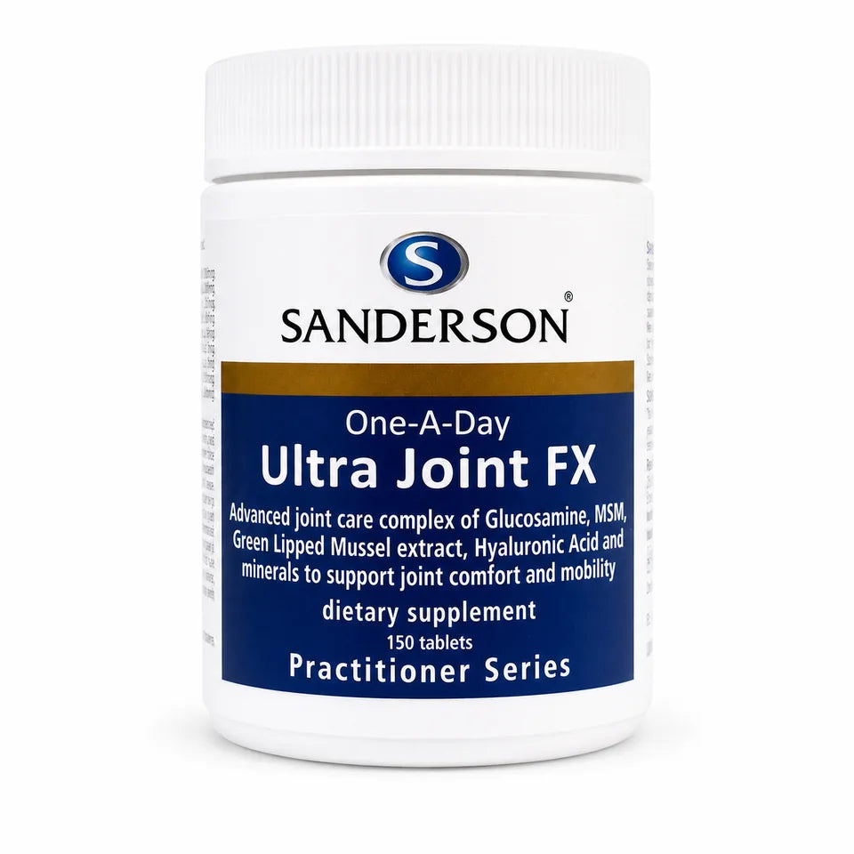 Sanderson Ultra Joint FX bottle on a clean white background