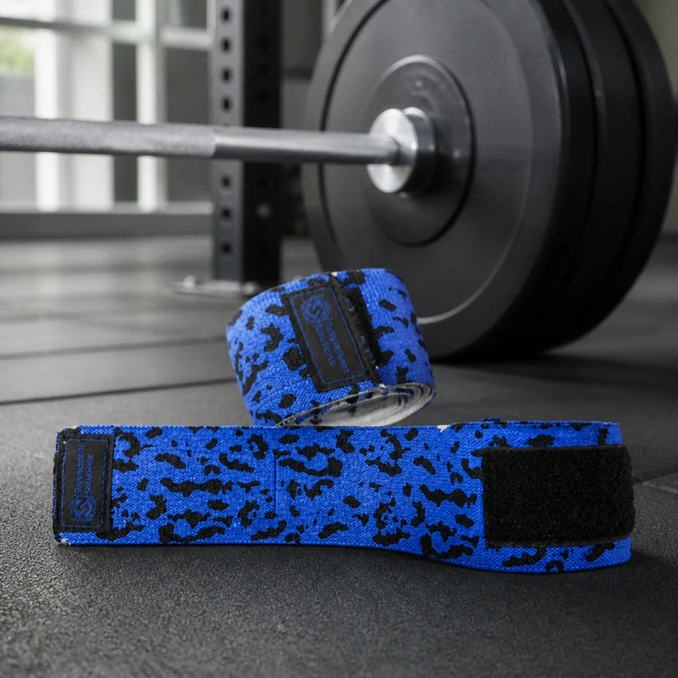 Supplement Solutions Camo Knee Wraps 180cm in a lifestyle setting