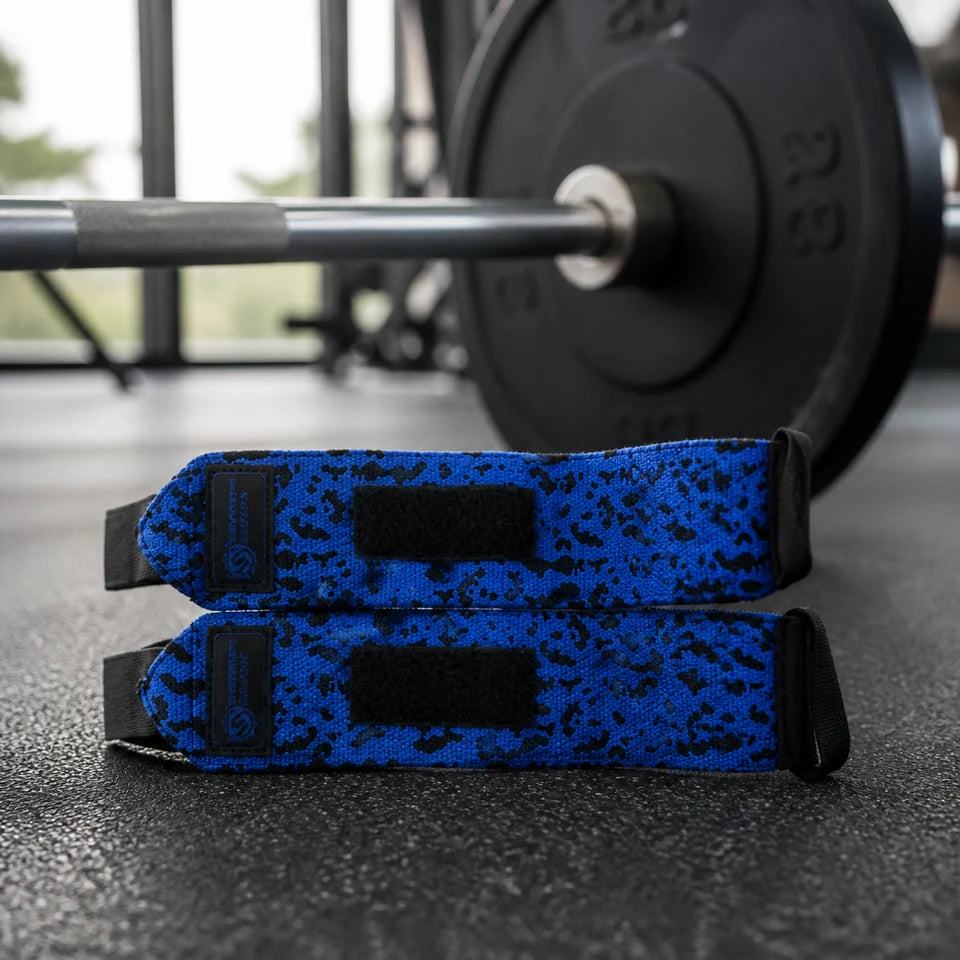 Supplement Solutions Camo Wrist Wraps in a lifestyle setting