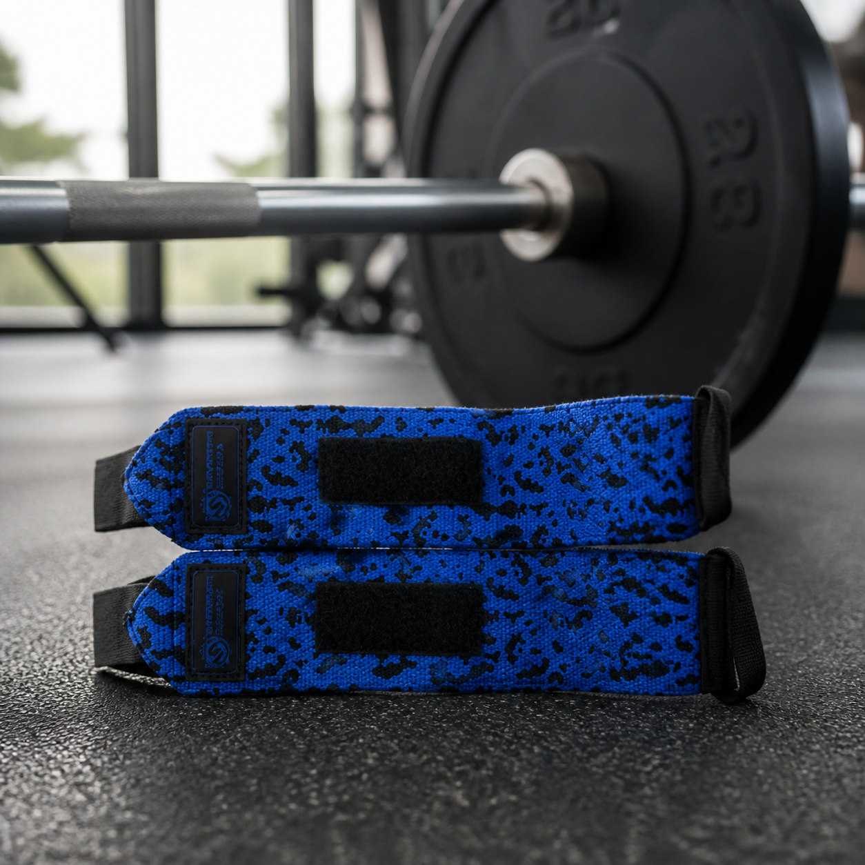 Supplement Solutions Camo Wrist Wraps in a lifestyle setting