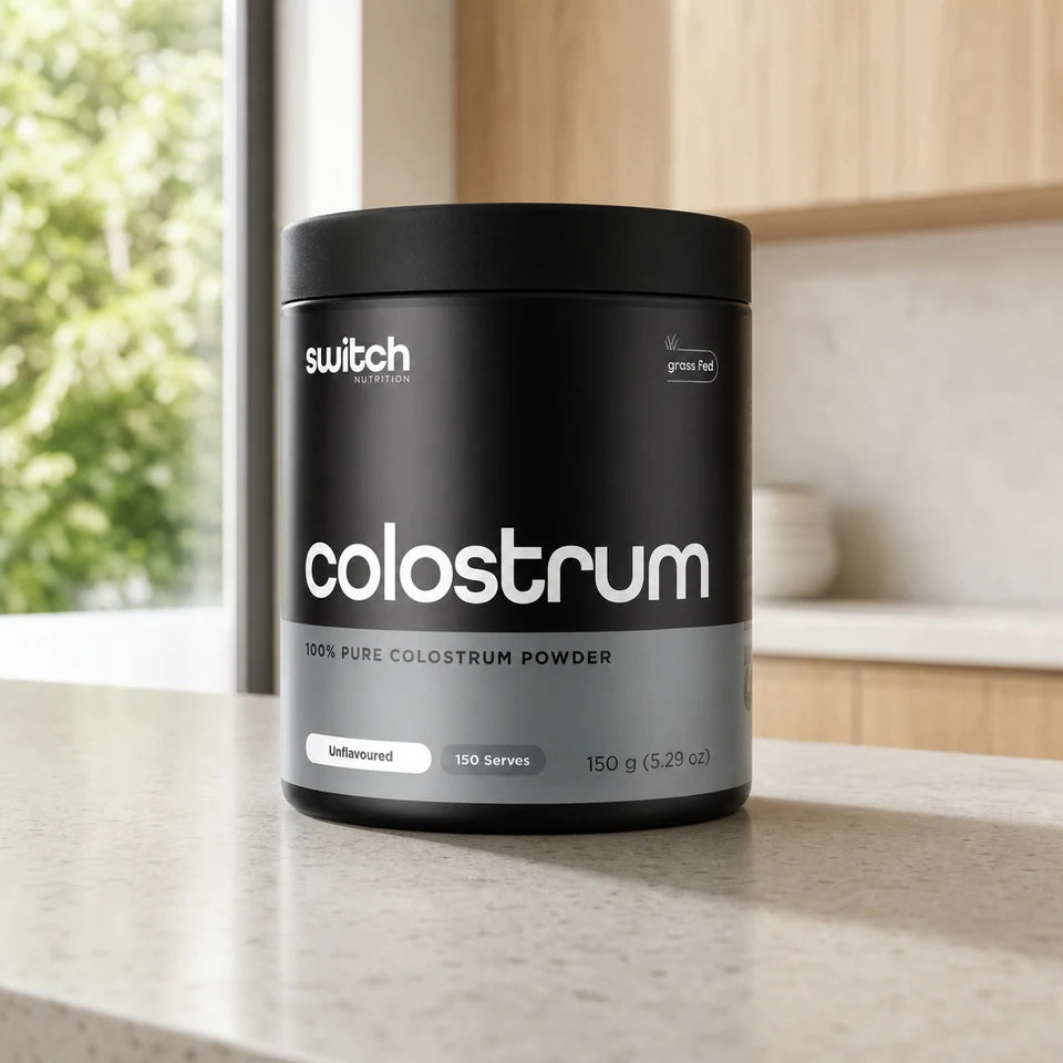 Switch Nutrition 100% Pure Colostrum (20% IgG) 150g in a lifestyle setting