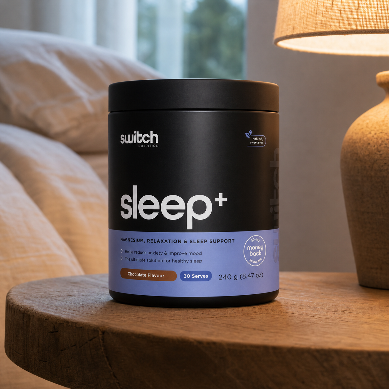 Switch Nutrition Sleep+ 30 Serves in a lifestyle setting