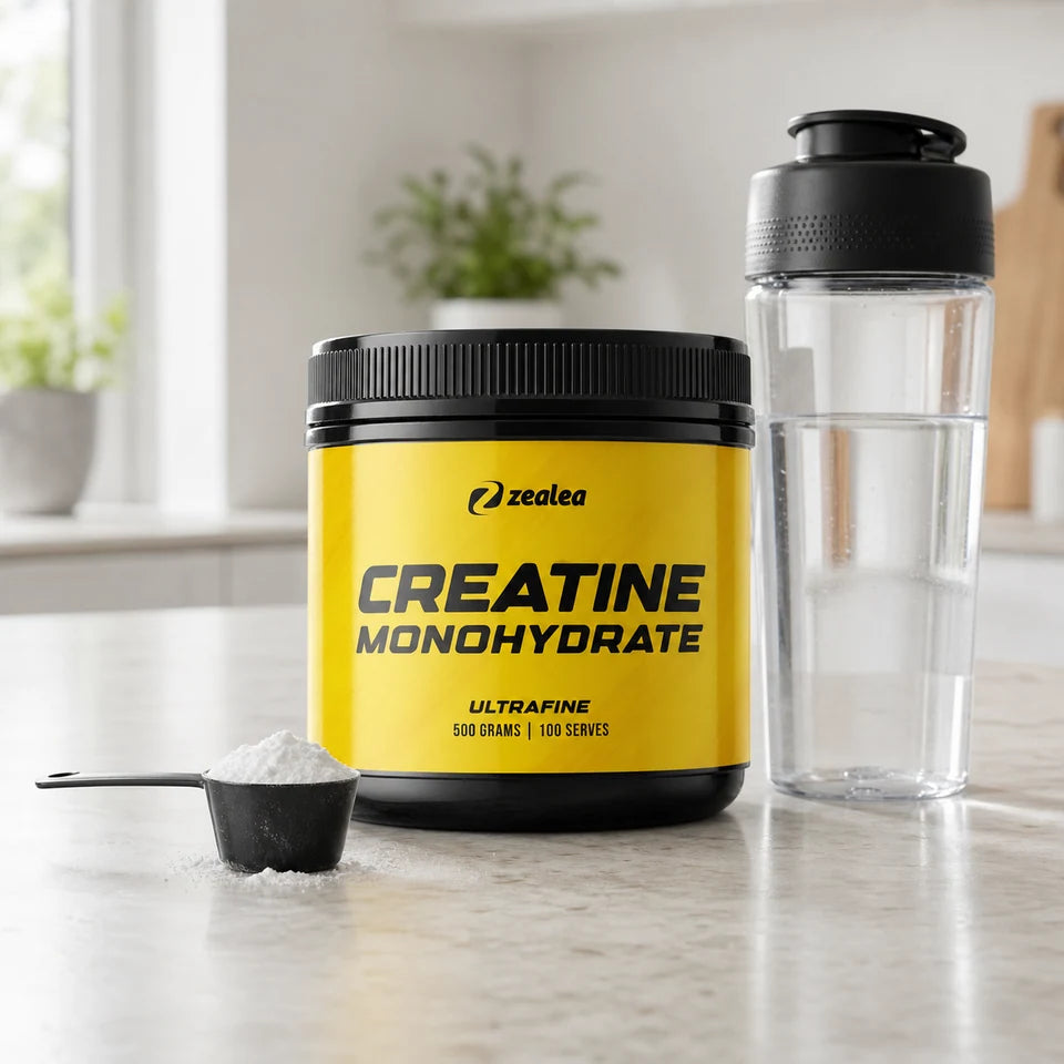 Zealea Creatine on a kitchen counter