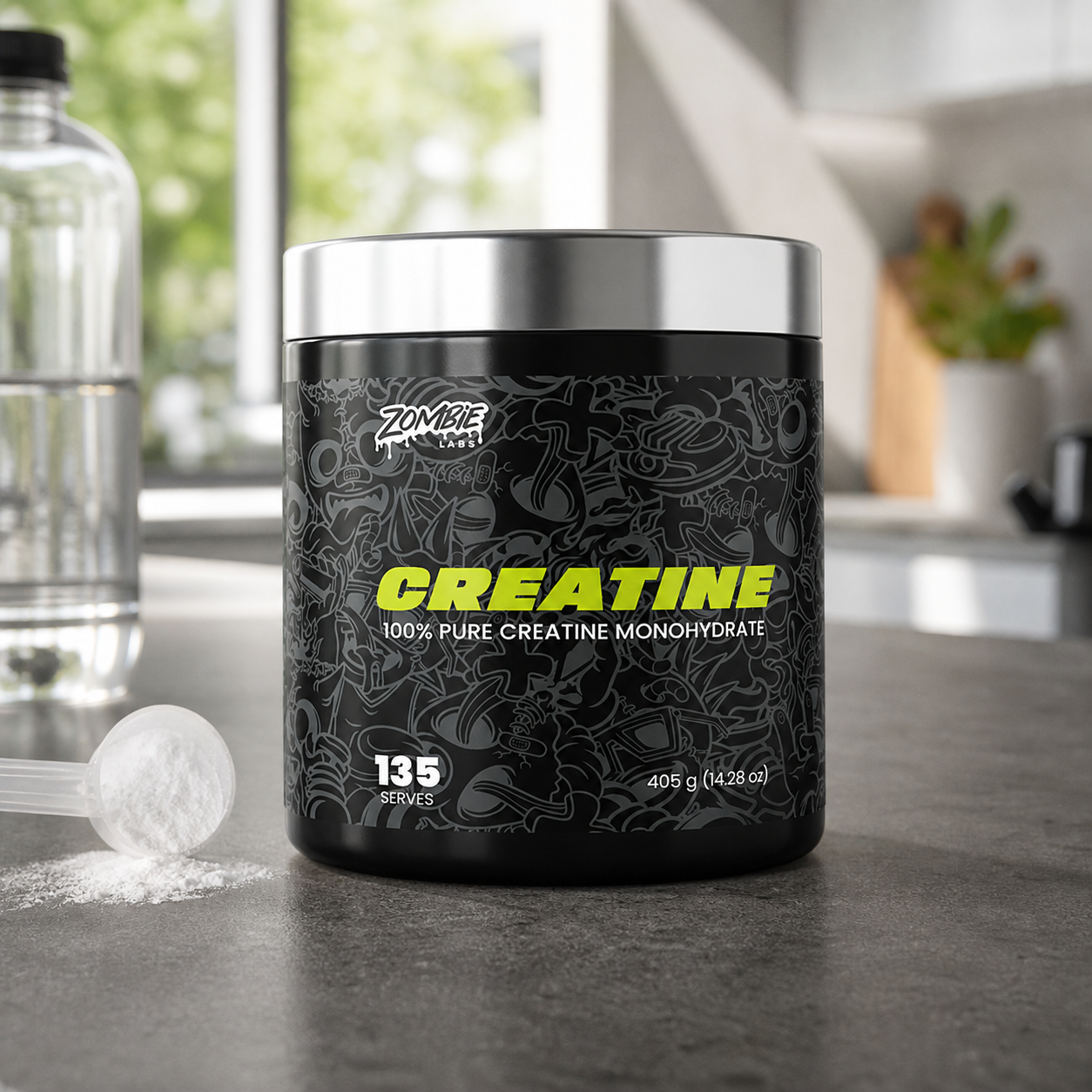 Zombie Labs Creatine Monohydrate in a lifestyle setting